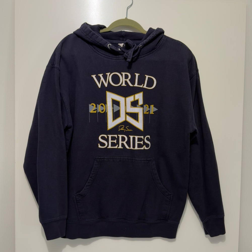 Independent Trading Co 2021 World Series DS Dansby Swanson Hoodie Navy Blue L